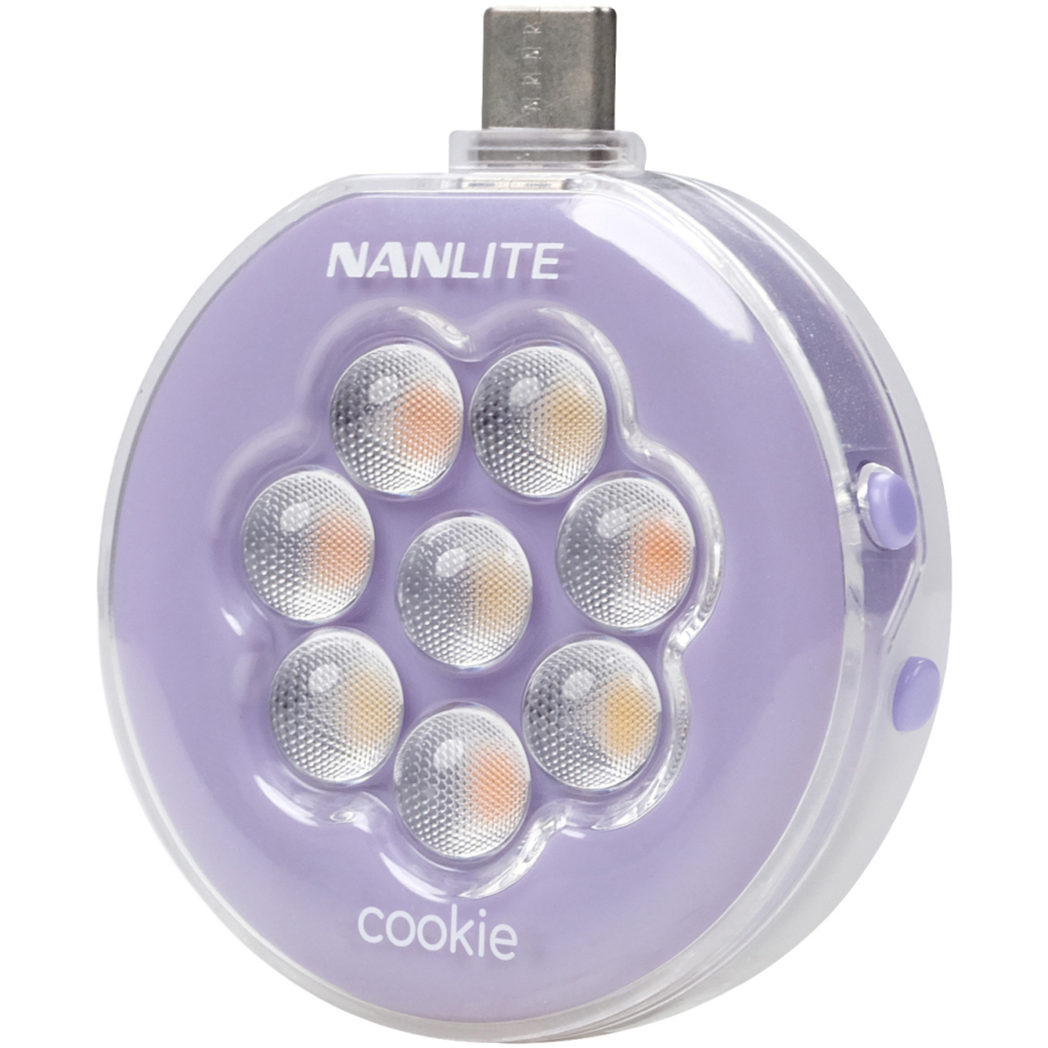 Nanlite Mini-Smartphone-Leuchte cookie-s rund lavendel