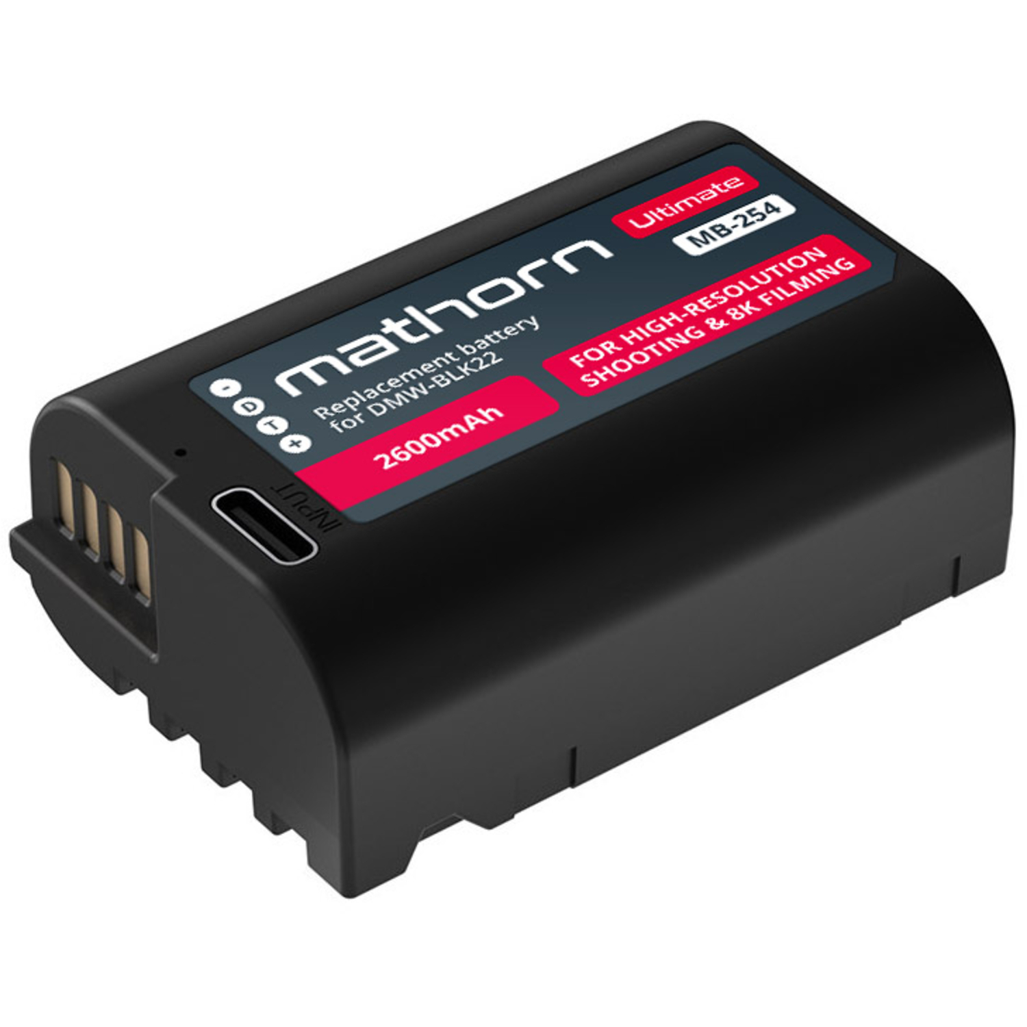 Mathorn Akku MB-254 Ultimate USB-C für Panasonic DMW-BLK22