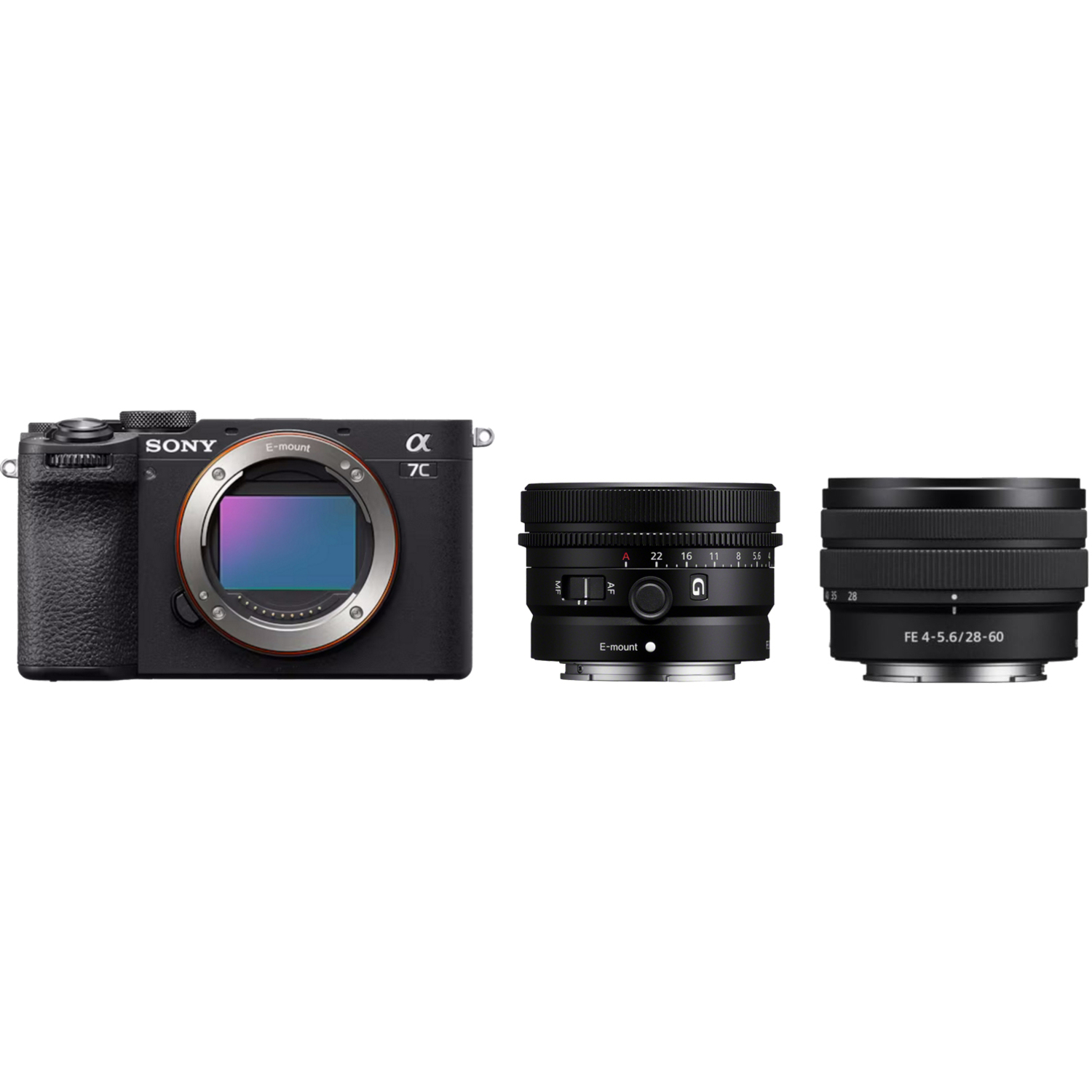 Sony Alpha 7C II schwarz mit FE 28-60mm F4-5.6 und FE 50mm F2.5 G 