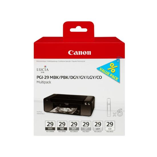 Canon Tinte PGI-29 MBK/PBK/DGY/GY/LGY/CO Multipack