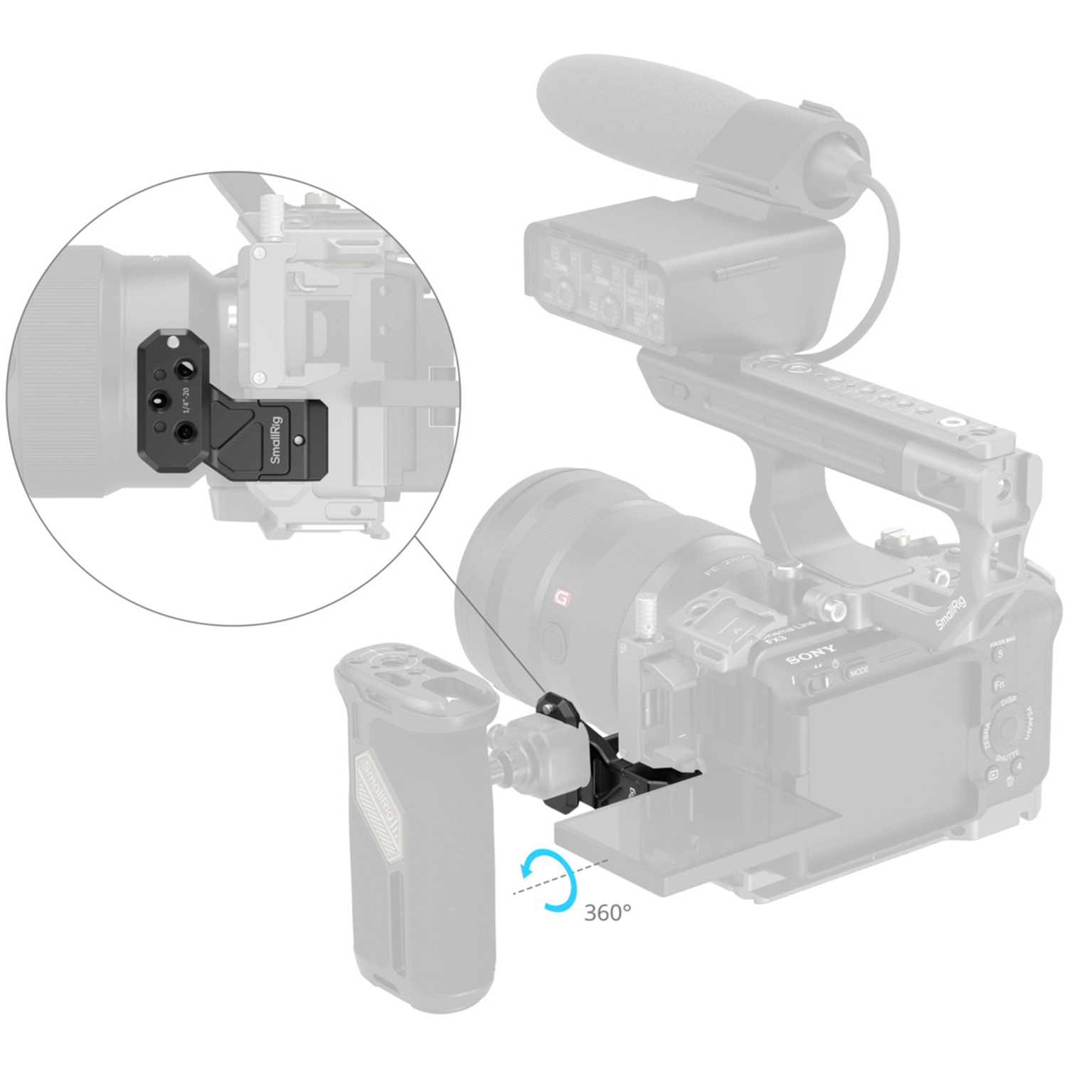 SmallRig Seitlicher Griffverlängerungsadapter mit NATO-Klemme 4458 