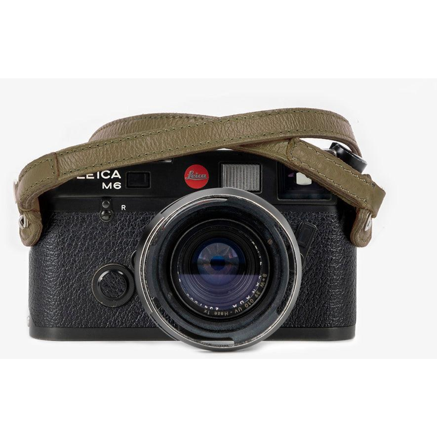 Bronkey Kameragurt Roma #103 Leder 95cm Green Olive