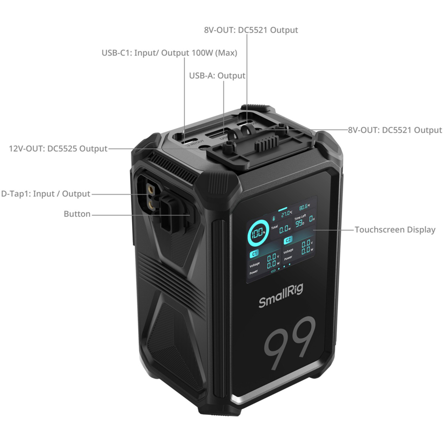 SmallRig Akku X99 4984 X-Touch Smart 99Wh mit V-Mount 