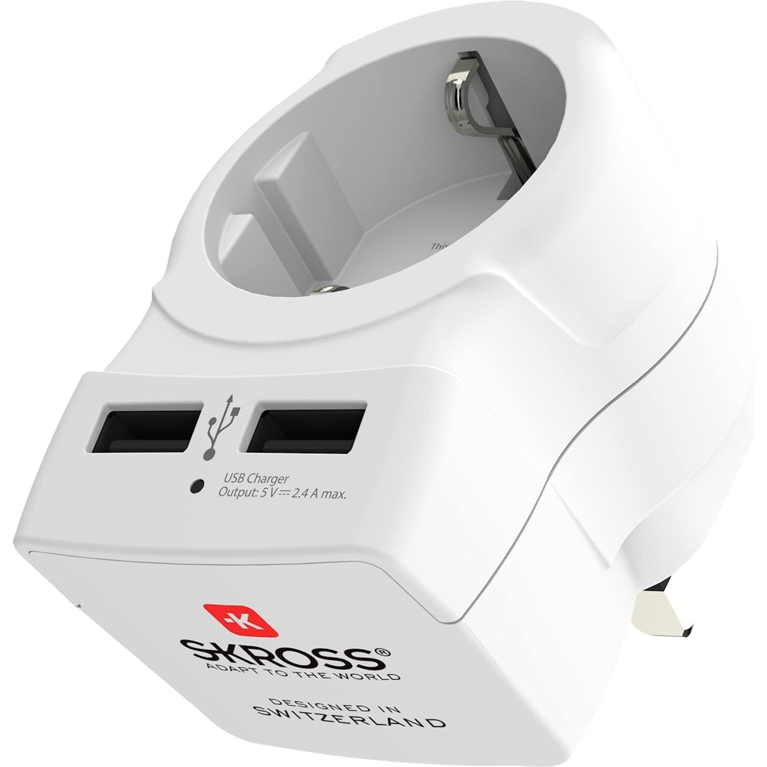SKROSS Reiseadapterstecker USB Europa auf UK