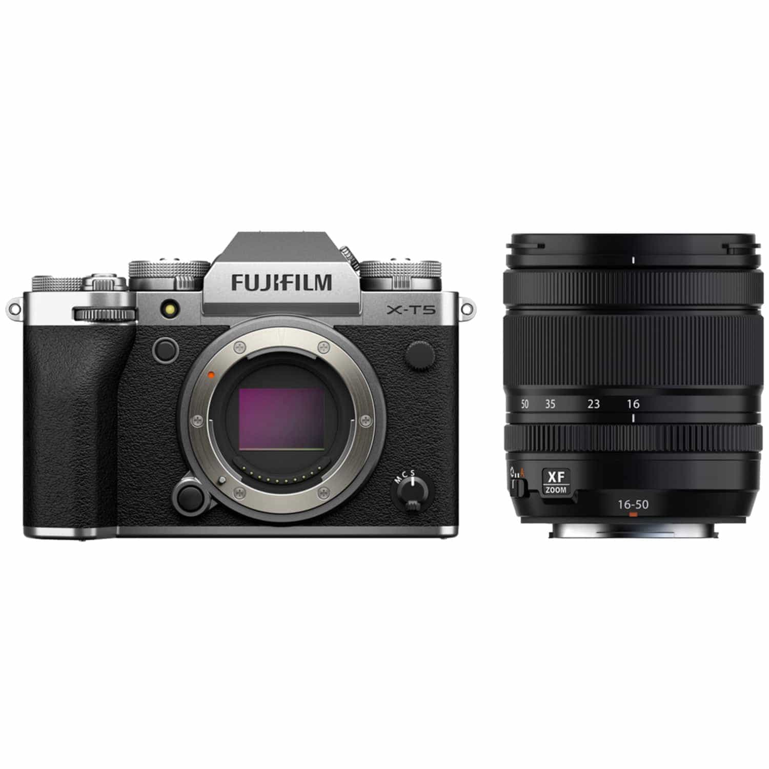 Fujifilm X-T5 mit FUJINON XF16-50mm F2.8-4.8 R LM WR silber-schwarz