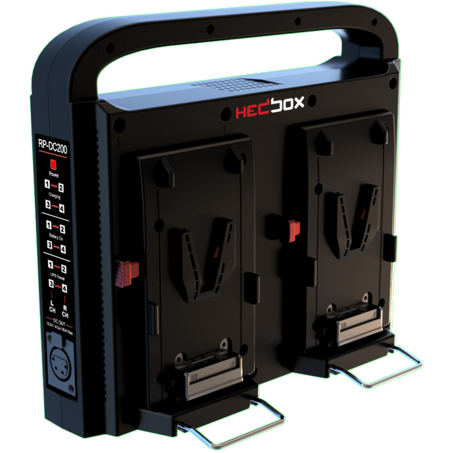 HEDBOX GIGABANK Digitales Vierfach-Ladesystem mit vier V-Mount Akkus
