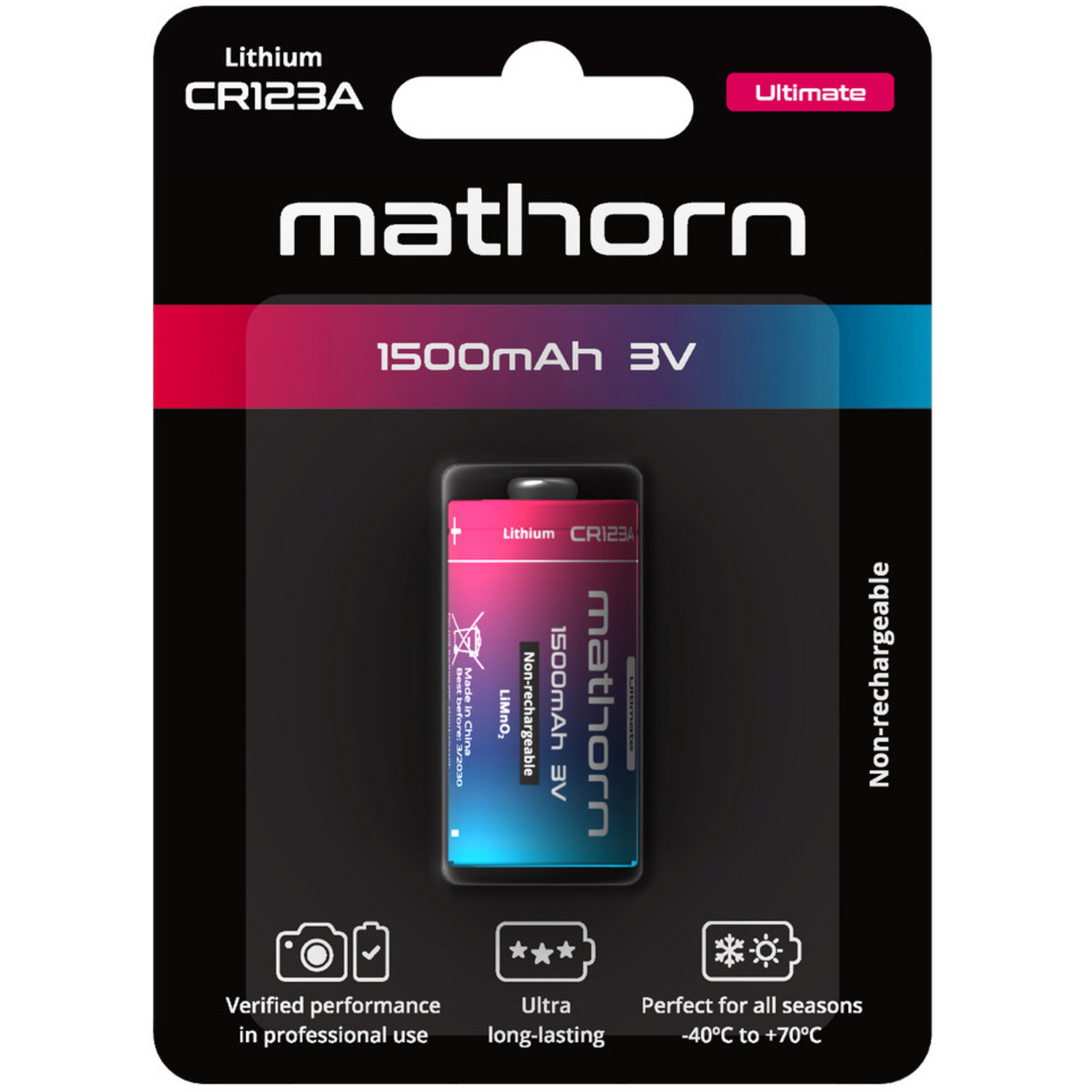 Mathorn Batterie Ultimate CR123A LiMnO2 3V