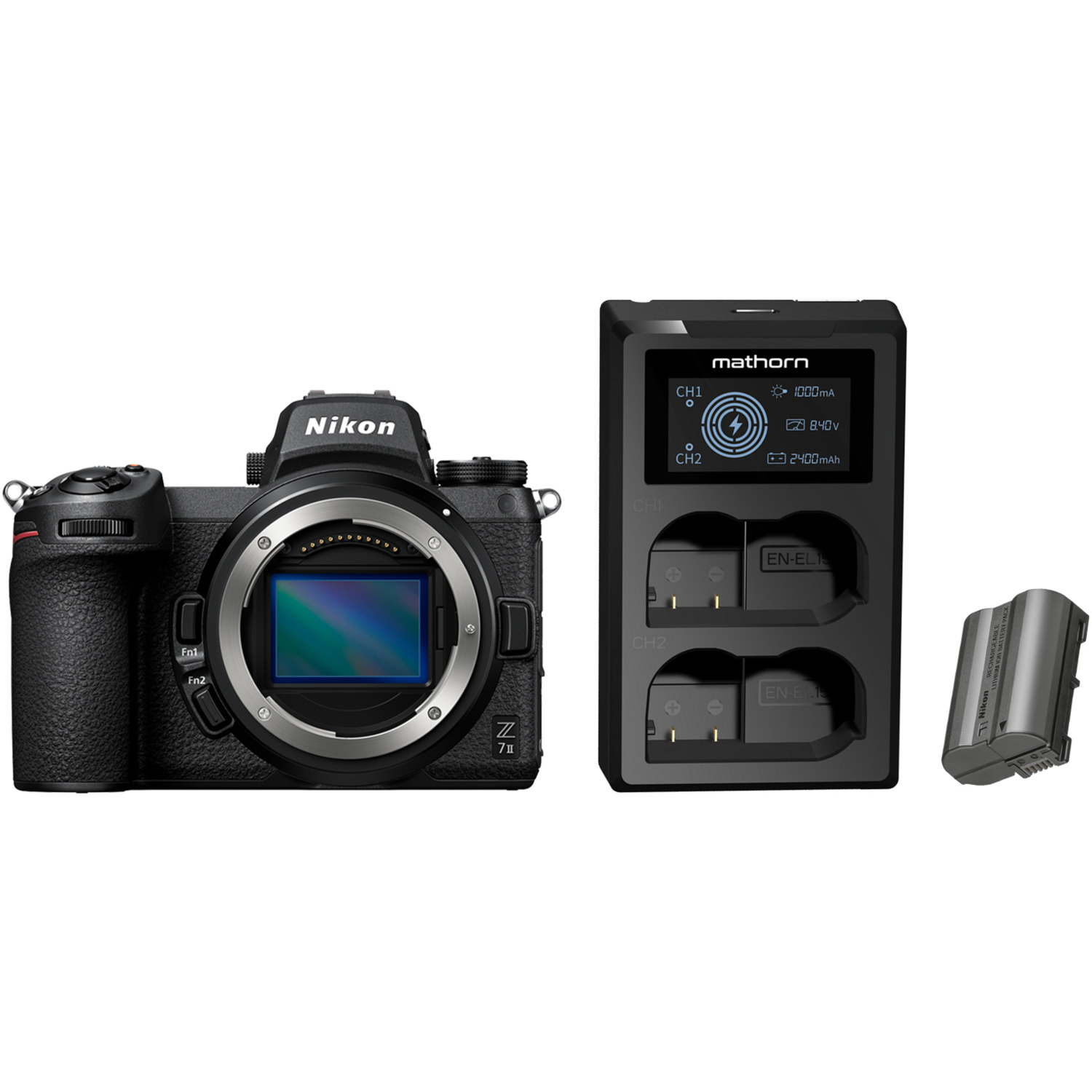 Nikon Z7 II mit Akku EN-EL15c und Mathorn Dual-Akkuladegerät MBC-D210