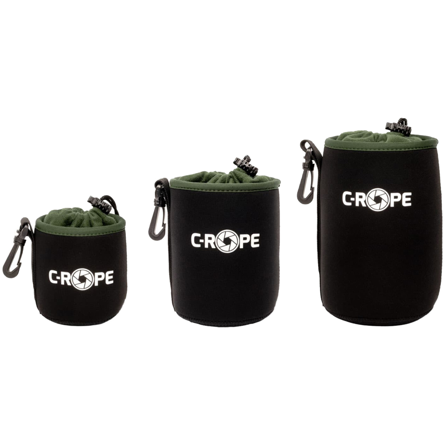 C-Rope Objektivbeutel-Set Neopren (S, M, L) schwarz-oliv