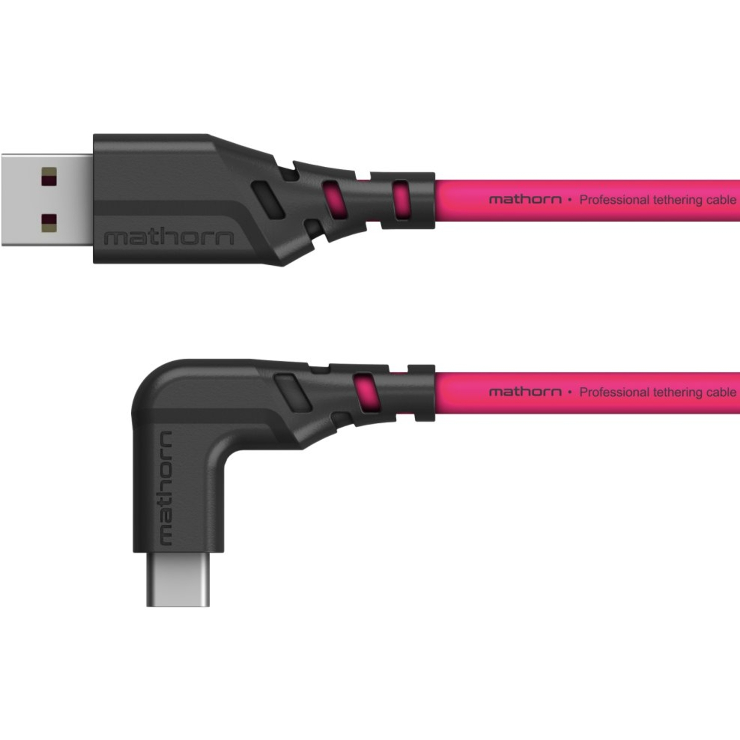 Mathorn USB C-A Kabel 90° 5m Magenta