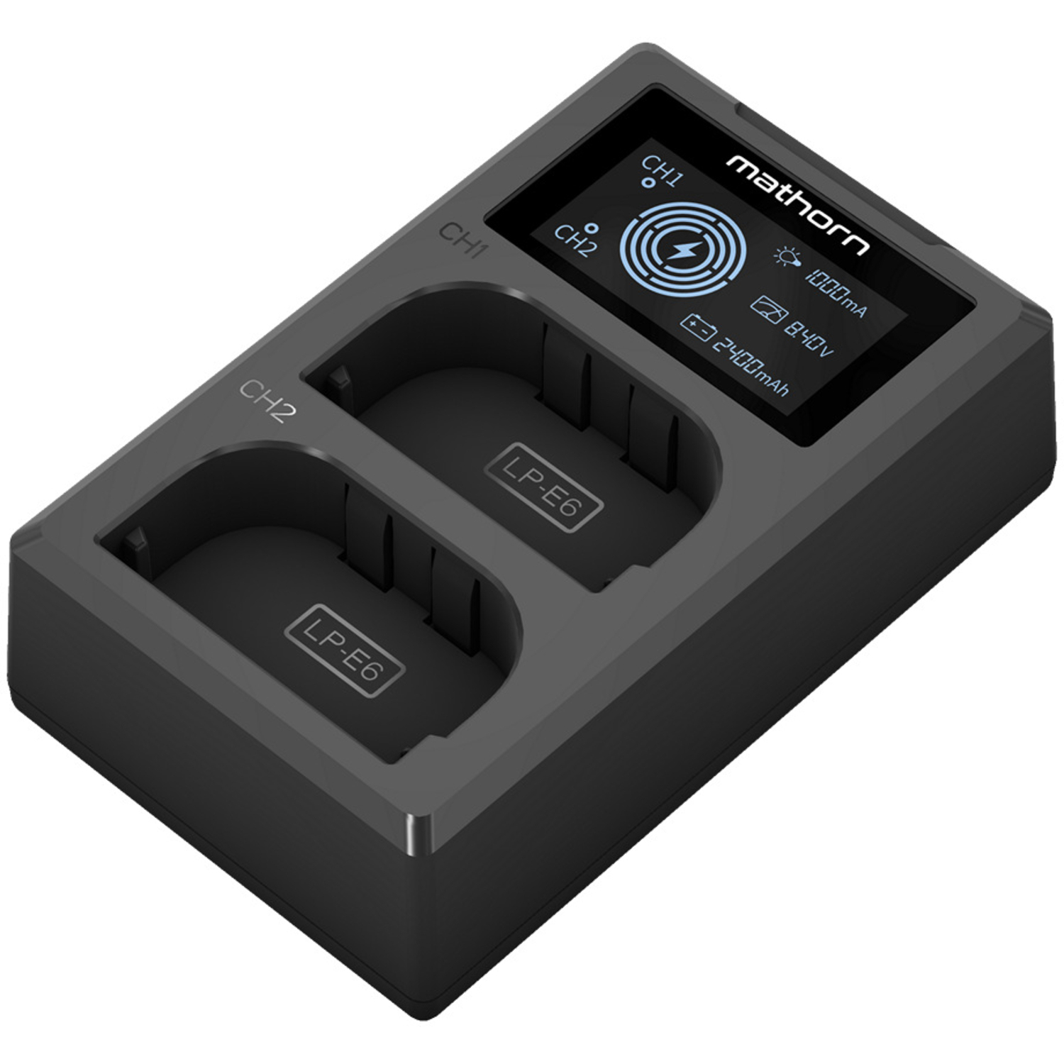 Canon EOS R7 mit Akku LP-E6P und Mathorn Dual-Akkuladegerät MBC-D200