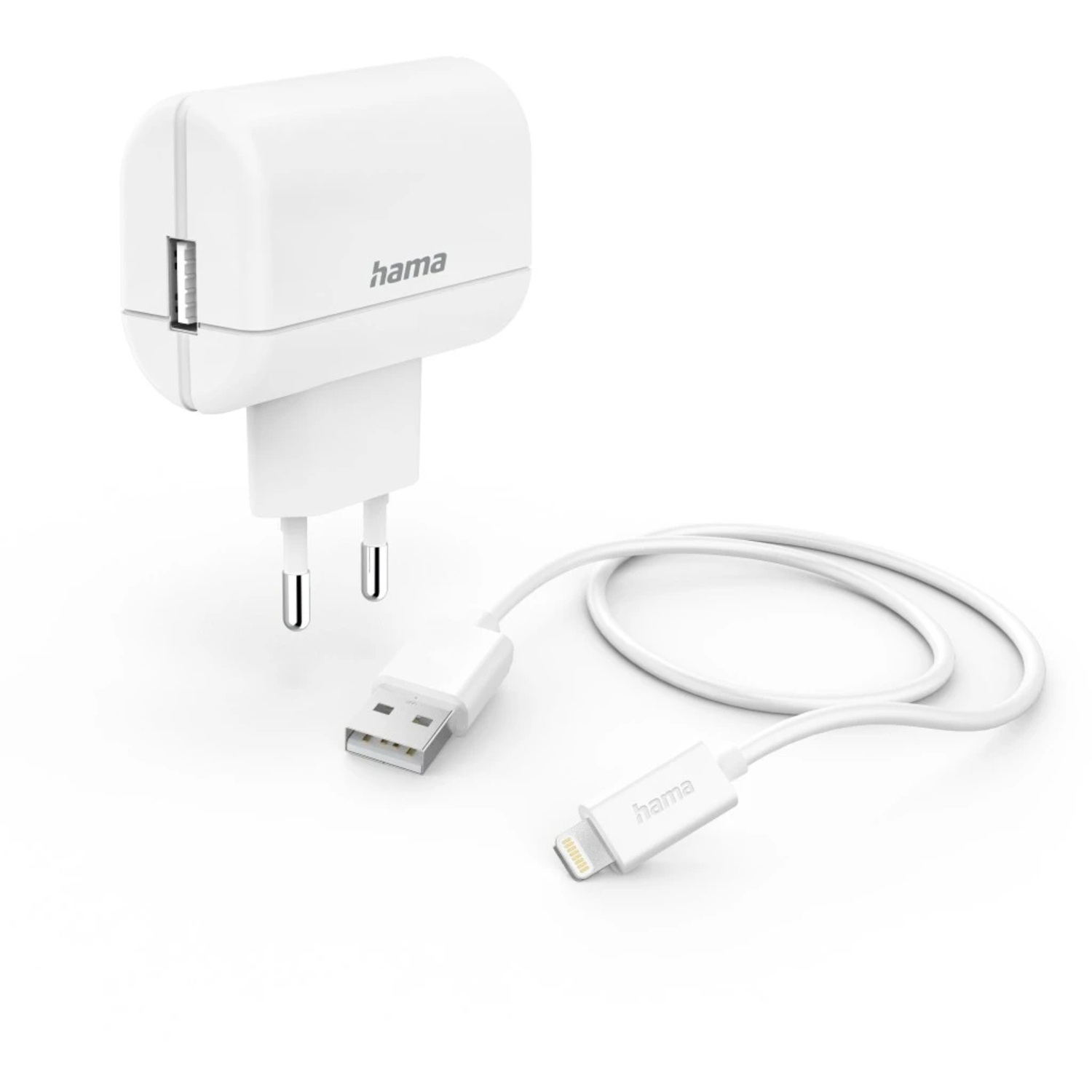 Hama Ladegerät mit Ladekabel Lightning 12W weiß