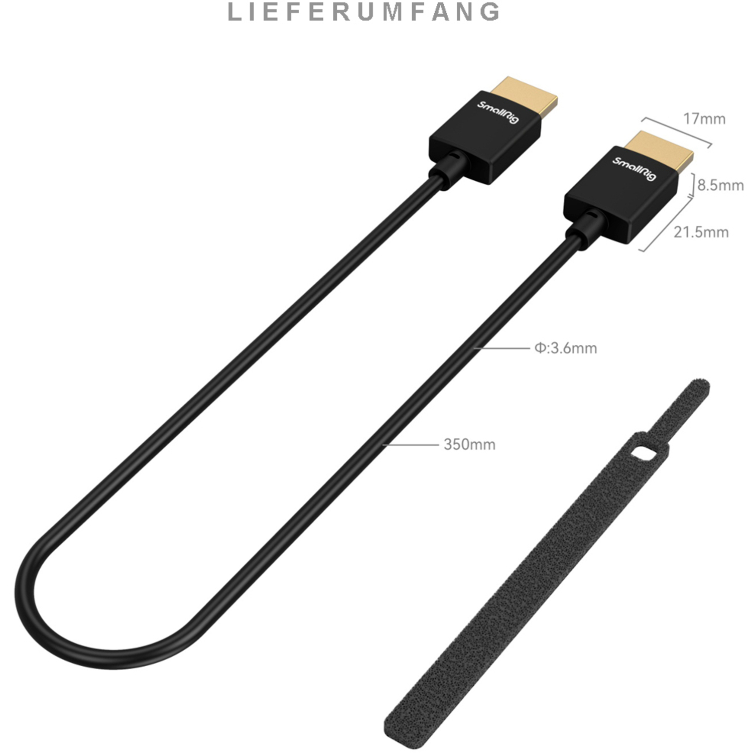 SmallRig Ultra Slim 4K HDMI 2.0 Kabel 35cm