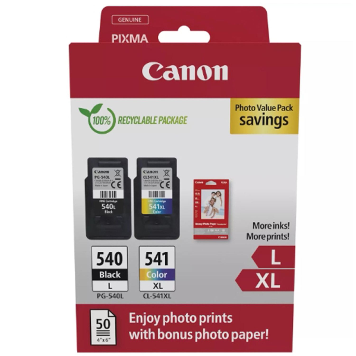 Canon PG-540L/CL-541 XL Photo Value Pack mit Tinte und Papier