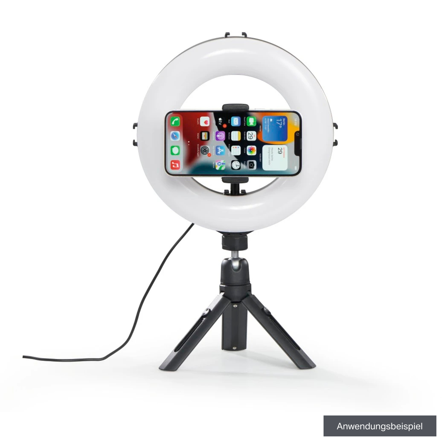 Hama LED-Ringleuchte SpotLight Steady 120 II mit Mini-Stativ und Halterung