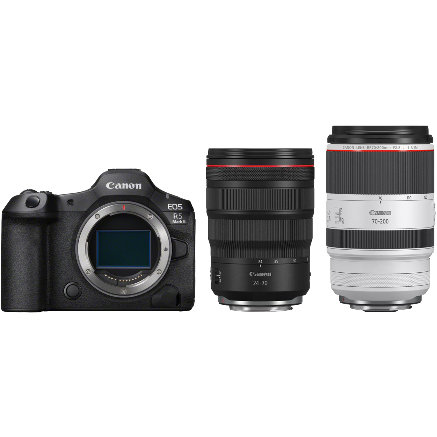 Canon EOS R5 Mark II mit RF 24-70mm F2.8L IS USM und RF 70-200mm F2.8L IS USM