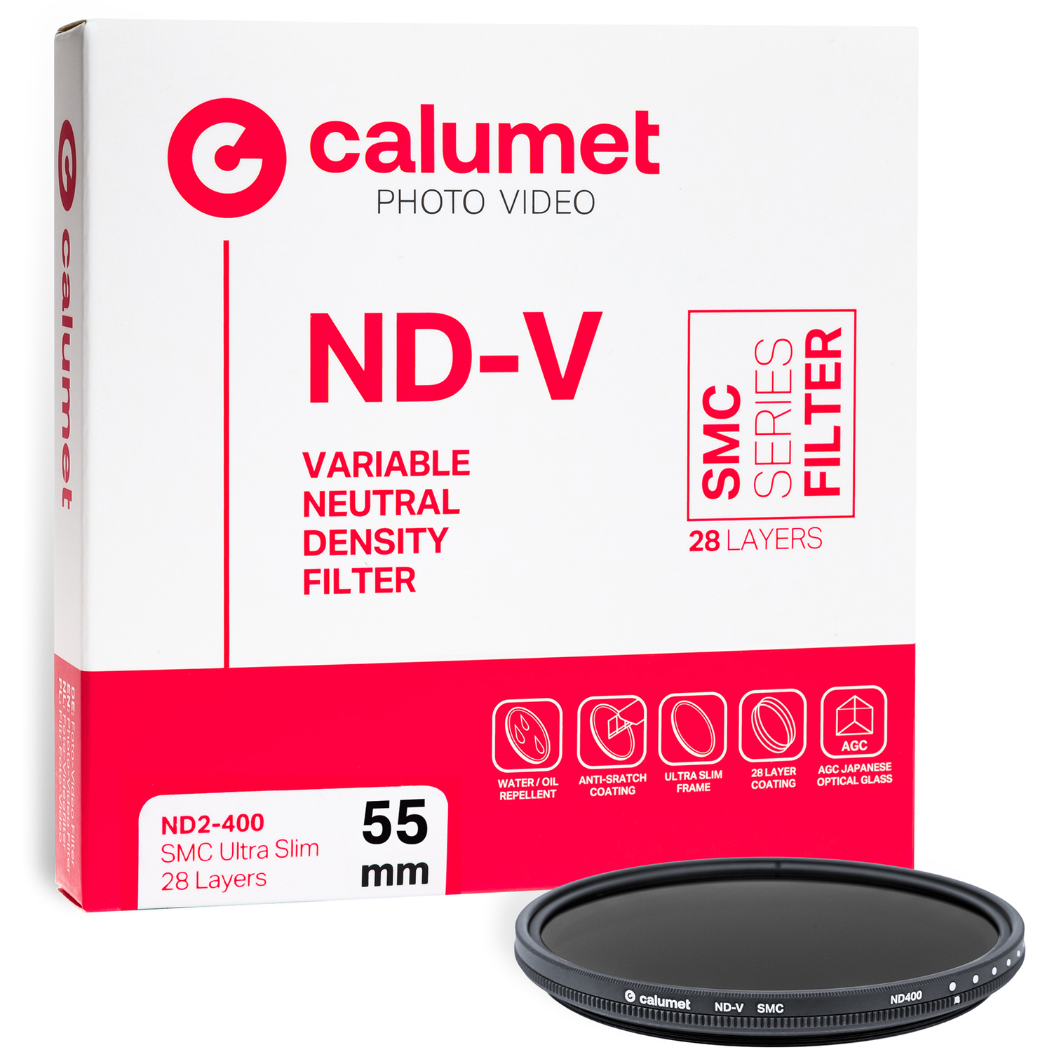 Calumet Graufilter Variable ND2-400 SMC Ultra Slim 28 Lagen 55mm