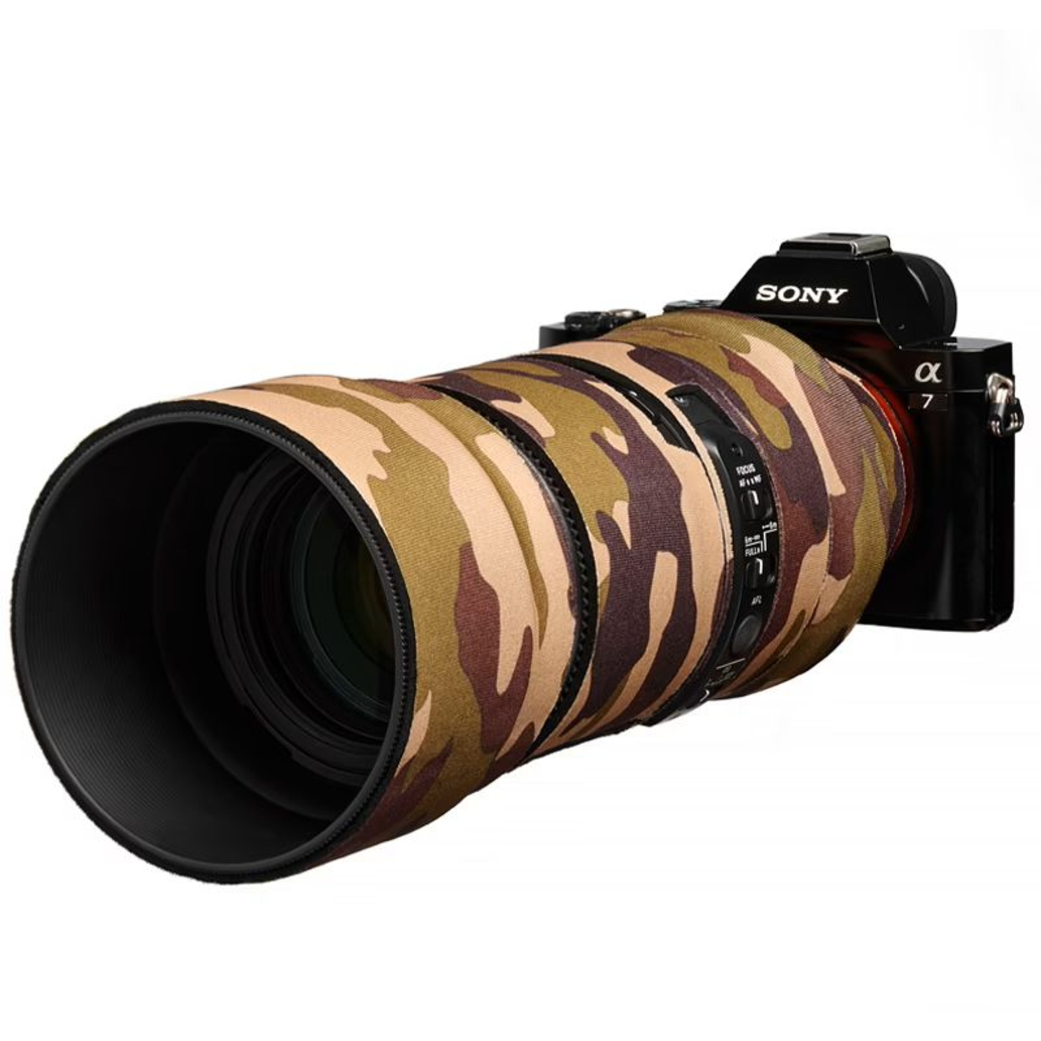 easyCover Lens Oak Objektivschutz für Sigma 100-400mm F5-6.3 DG DN OS Braun Camouflage