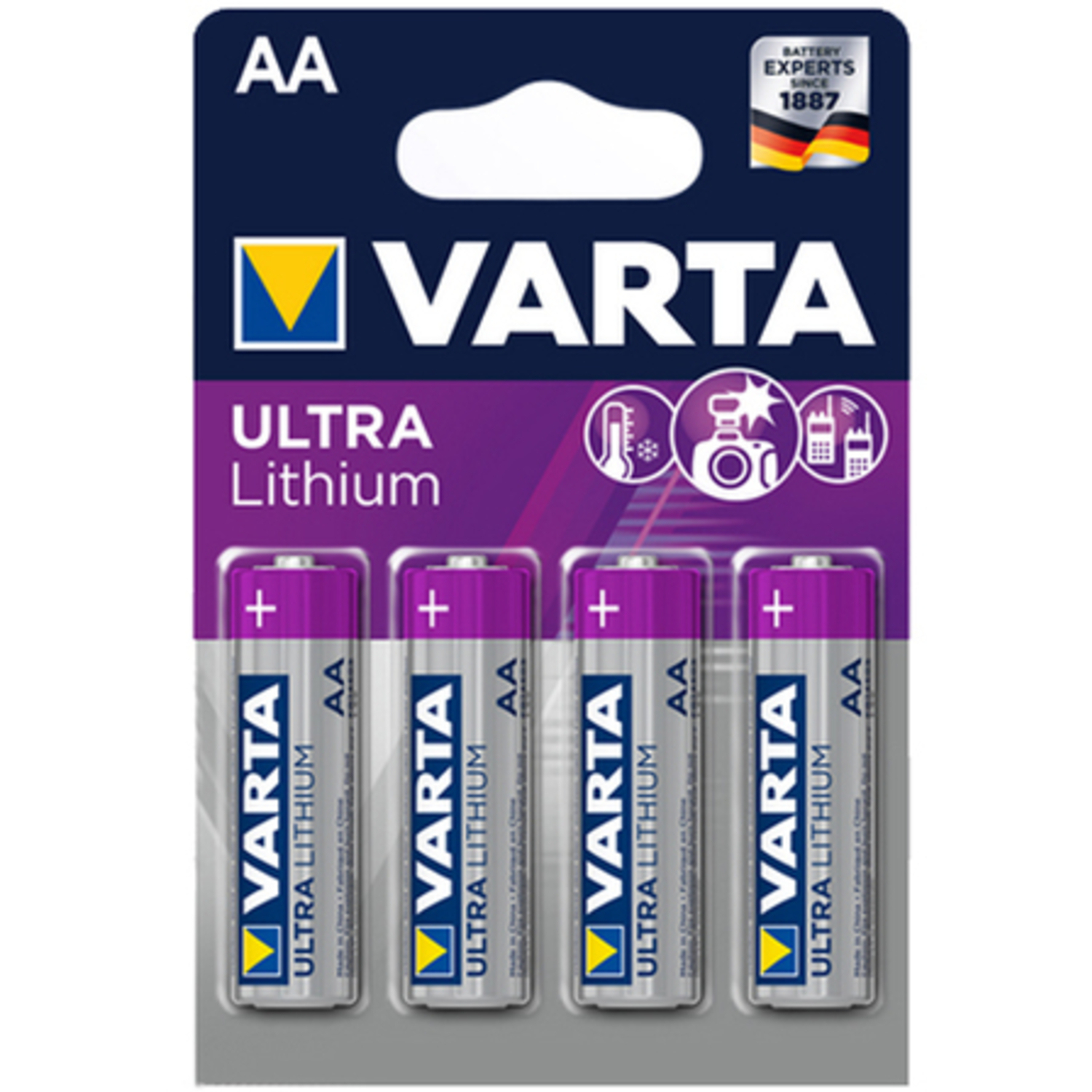 Varta Batterie Ultra AA Mignon Lithium 1,5V 4er Pack
