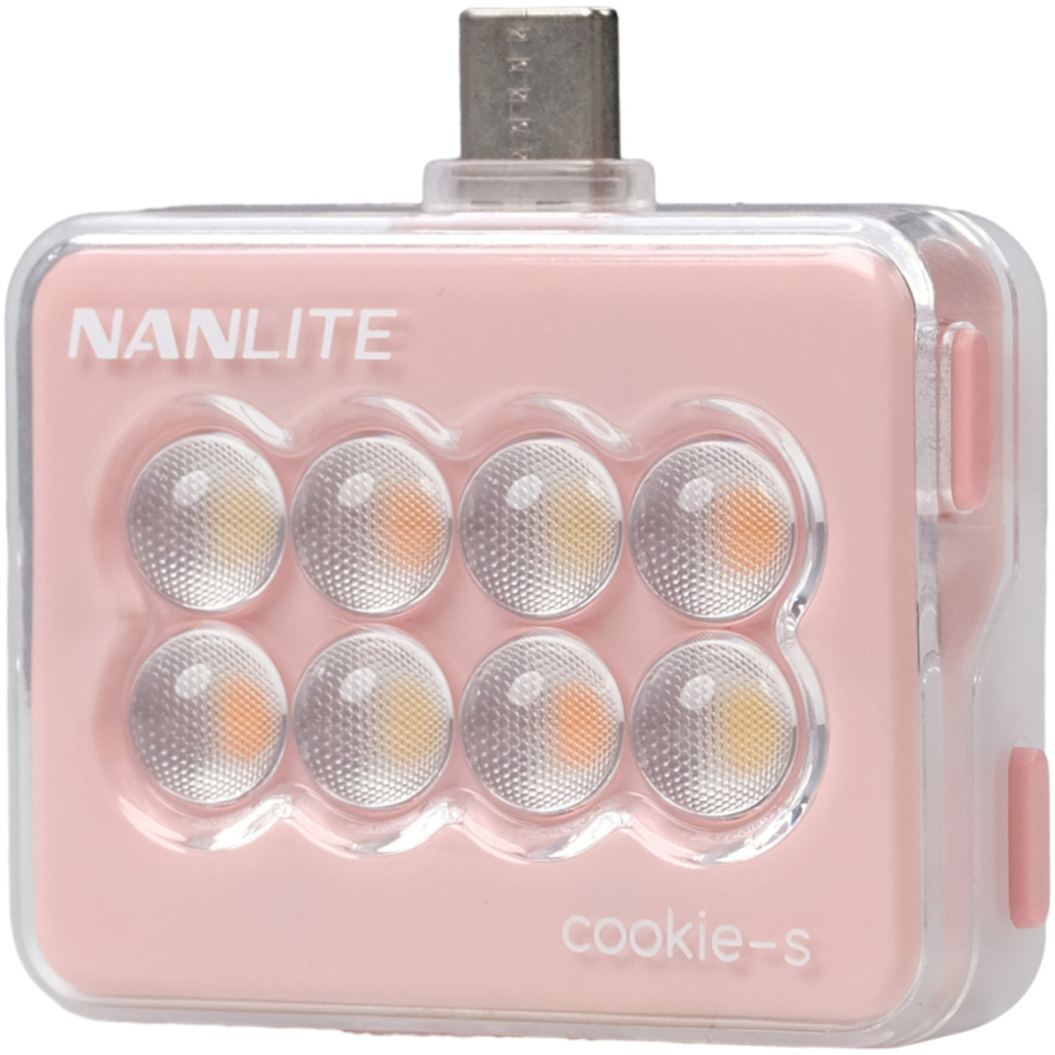 Nanlite Mini-Smartphone-Leuchte cookie-s rechteckig coral pink