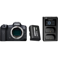 Canon EOS R5 mit Akku LP-E6P und Mathorn Dual-Akkuladegerät MBC-D200