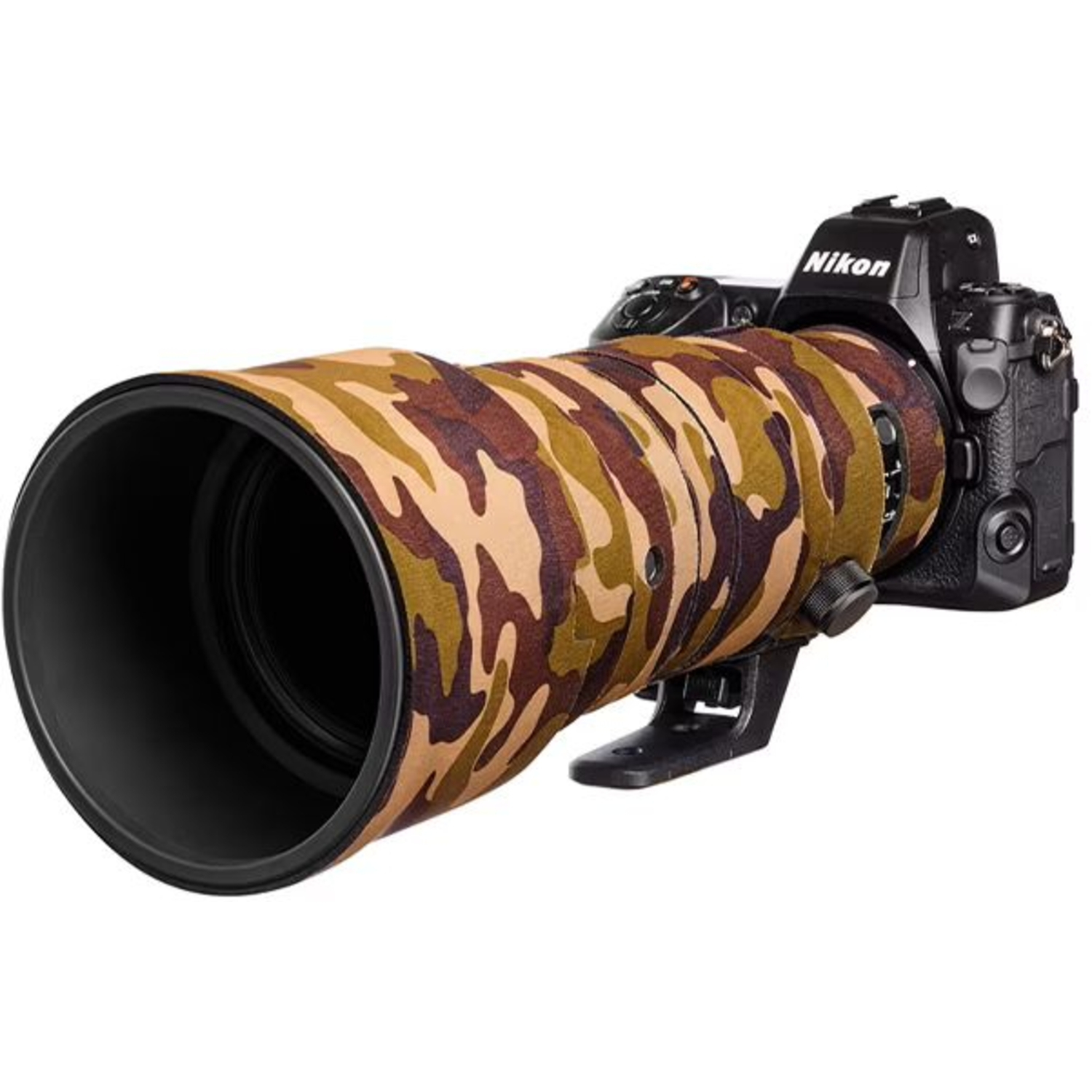 easyCover Lens Oak Objektivschutz für Nikon Z 400mm f/4.5 VR S Braun Camouflage