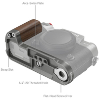 SmallRig Wooden L-Shape Handle 4736 charcoal silver für Fujifilm X-T50 