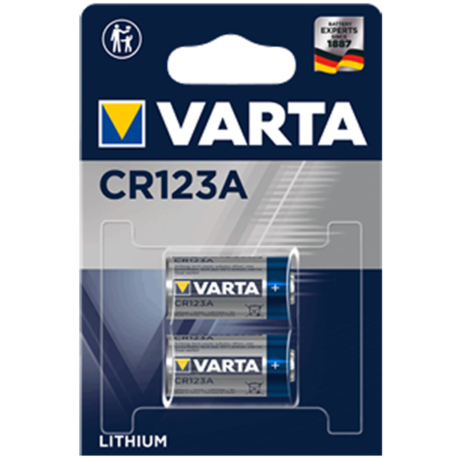 Varta Batterie CR123A Knopfzelle Lithium 3V 2er Pack