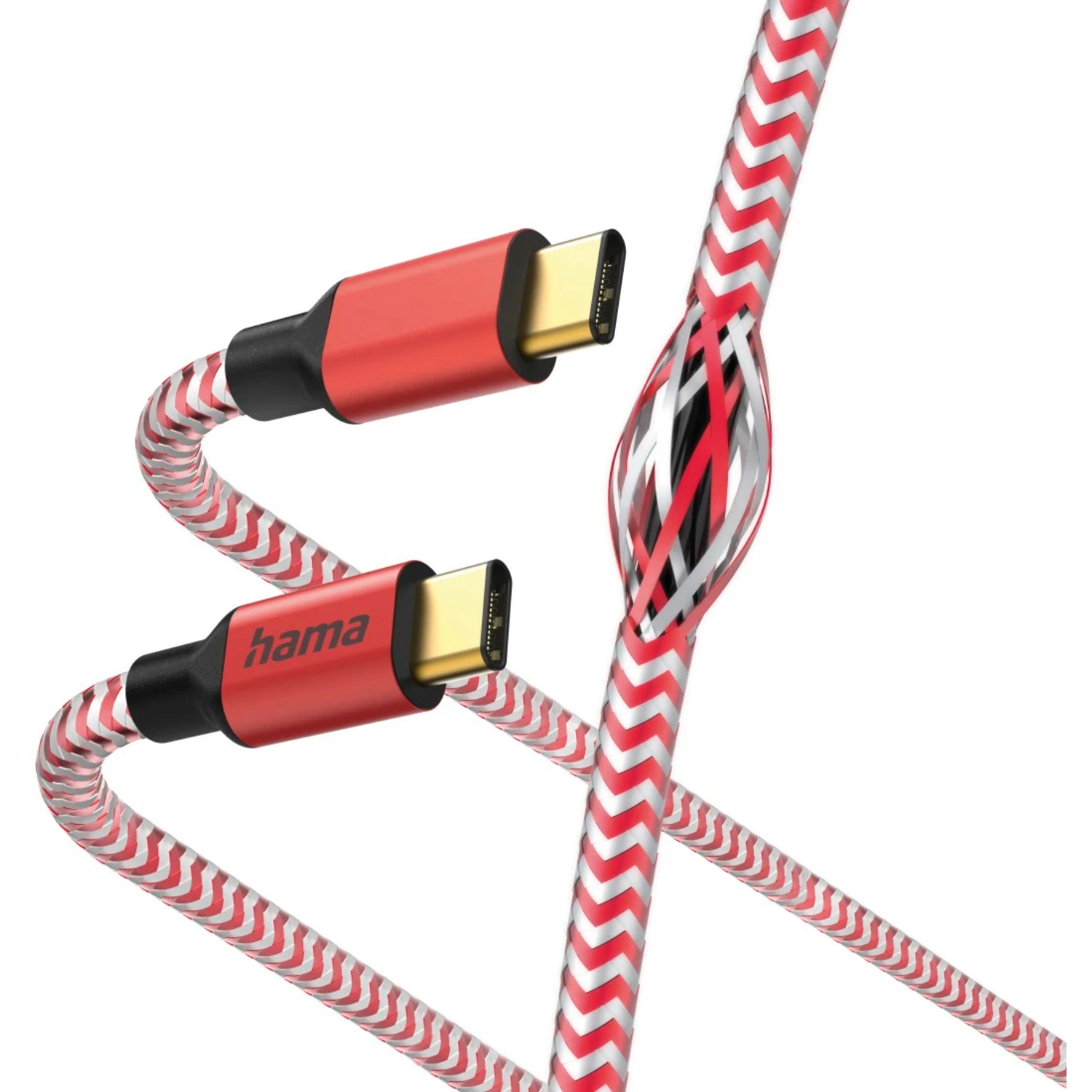 Hama Ladekabel "Reflective" USB-C-USB-C 1,5m Rot