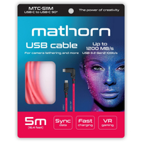 Mathorn USB C-C Kabel 90° 5m Magenta