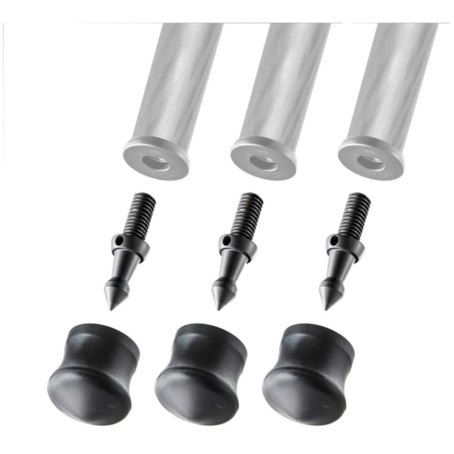 Gitzo 3er Set auswechselbare Spike- und Gummi-Füße 38mm