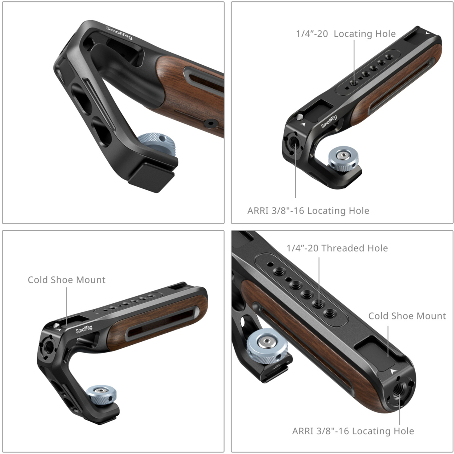 SmallRig Oberer Holz-Griff mit Cold Shoe Mount 5250