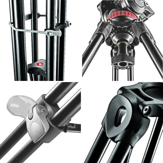 Manfrotto Aluminium Teleskop Doppelrohr-Stativ