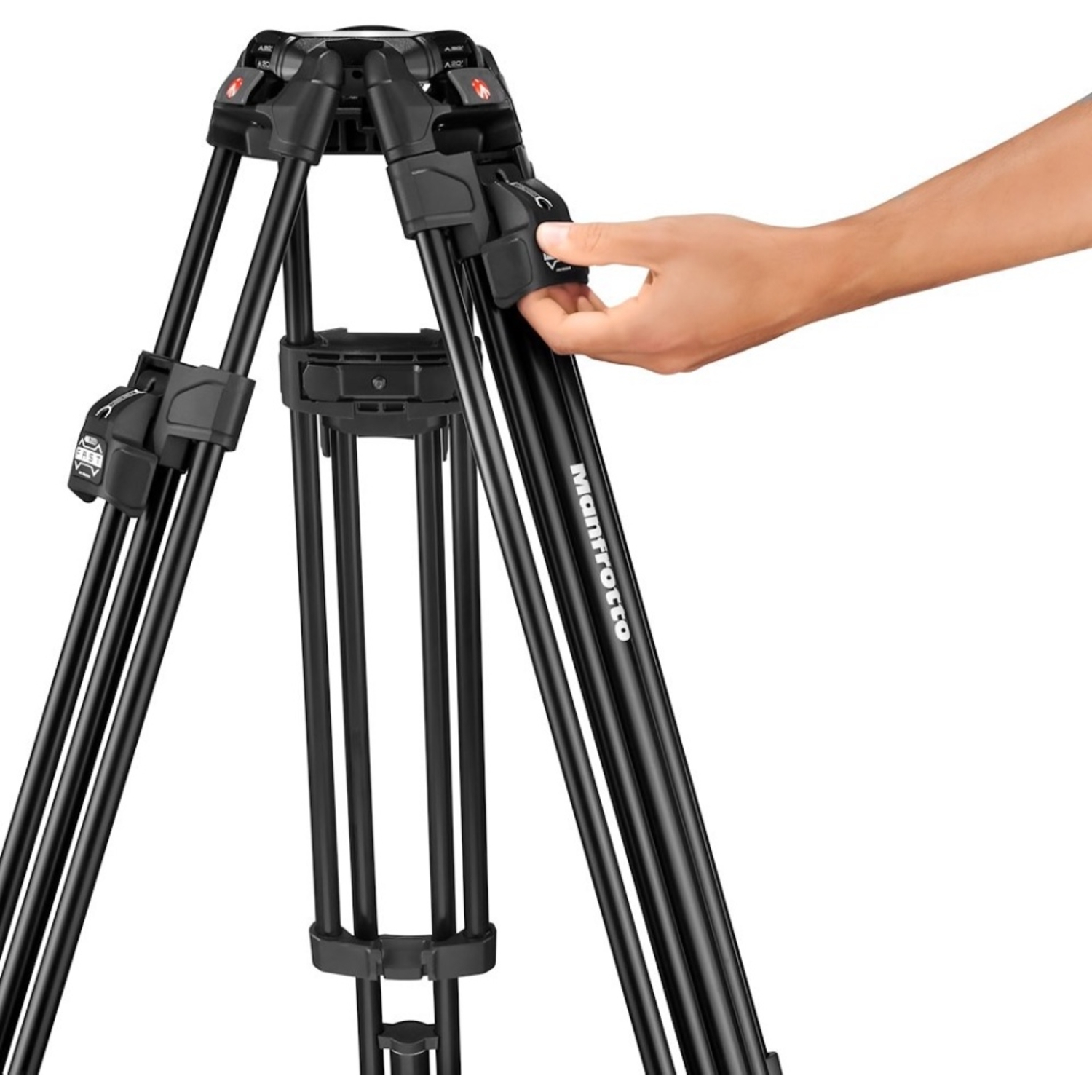 Manfrotto 645 Alu Fast Doppelrohr-Stativ mit 509 Pro Videokopf