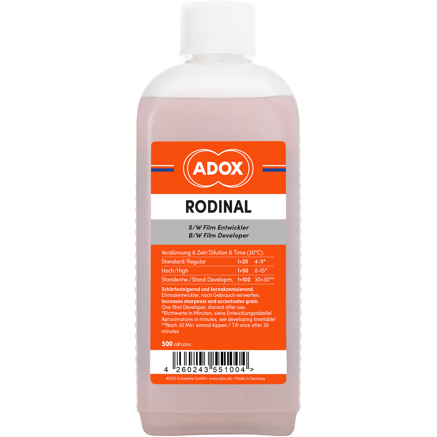 Adox Rodinal SW Filmentwickler 500ml online bestellen - Entwickler
