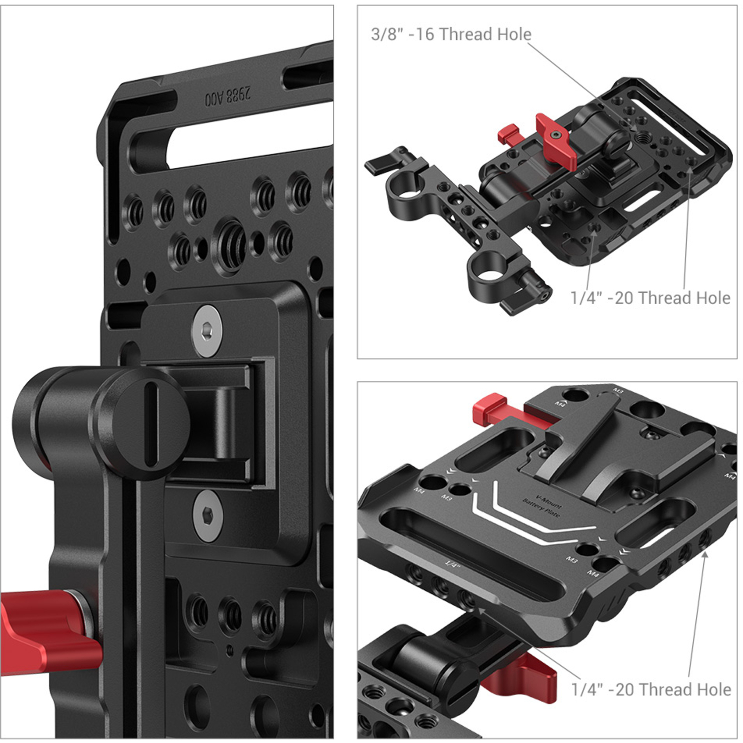 SmallRig V-Mount-Akku-Adapterplatte mit verstellbarem Arm 2991