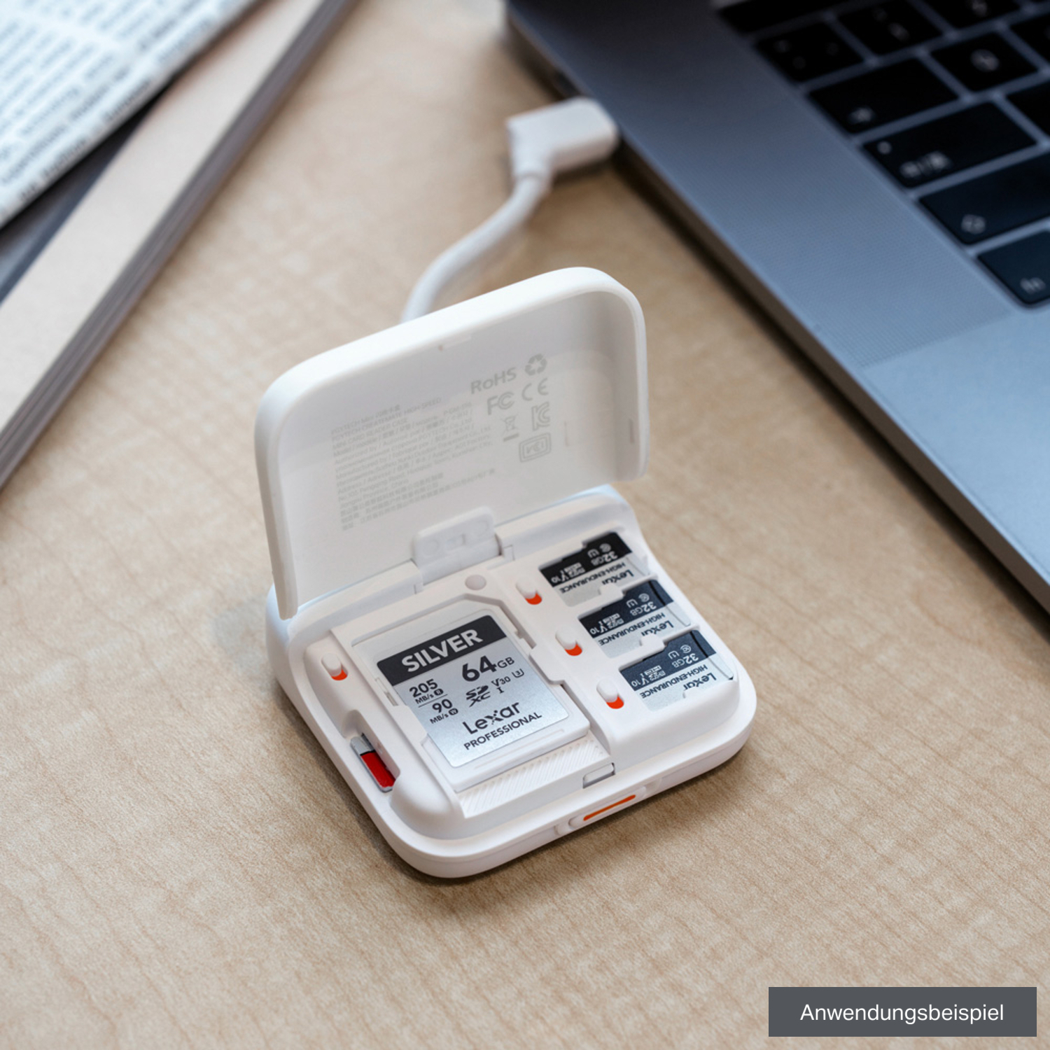 PGYTECH Speicherkartenetui CreateMate Mini Ivory White für SD- und microSD-Karten