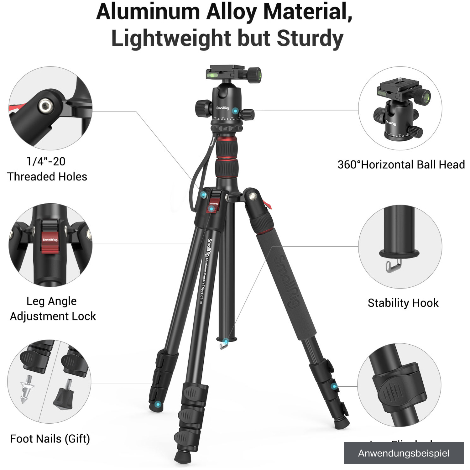SmallRig Stativ Aluminium CT-10 3935