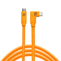 Tether Tools LeverLock mit USB-C an USB-C rechtsgewinkelt Kabel 4,6m 5Gbps orange
