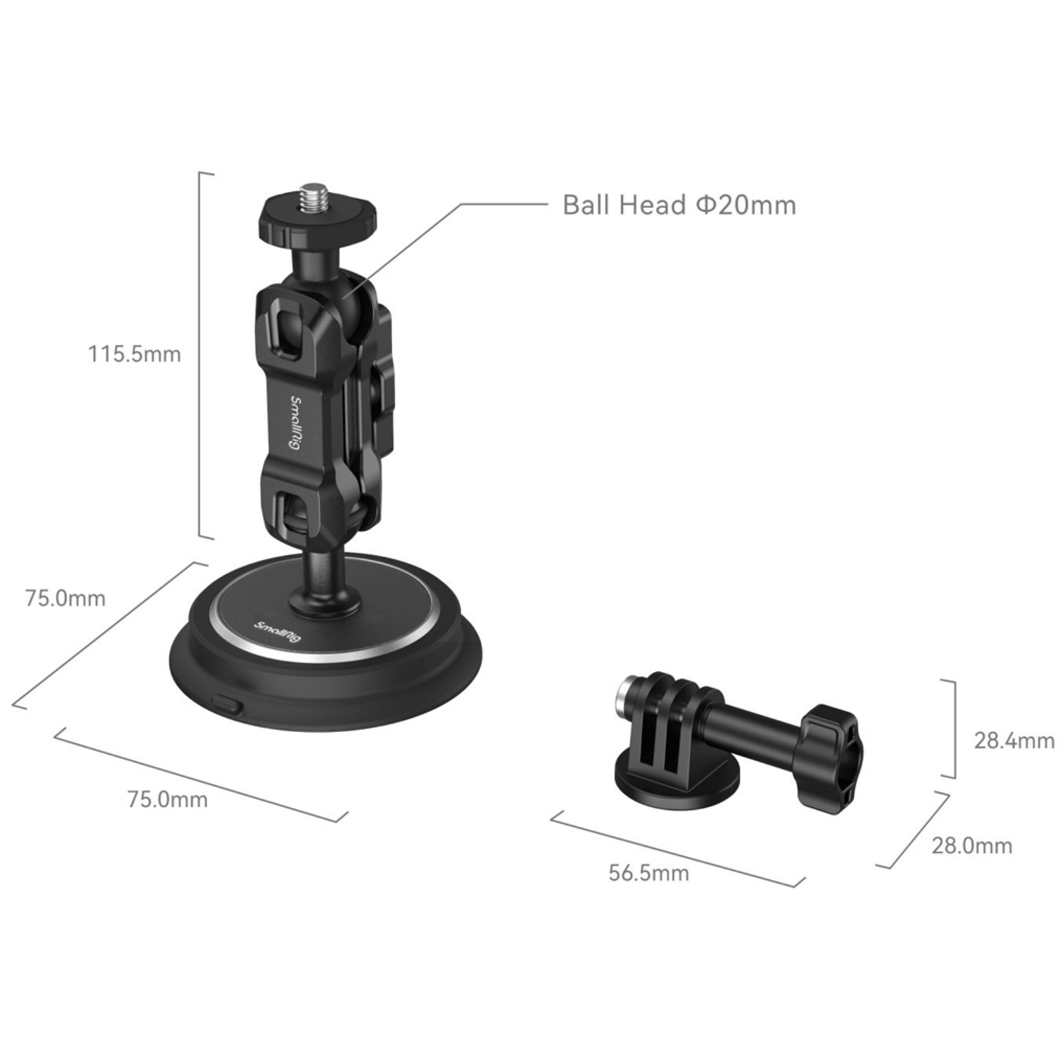 SmallRig Magic Arm mit Saugnapf 4466 für Action Cams