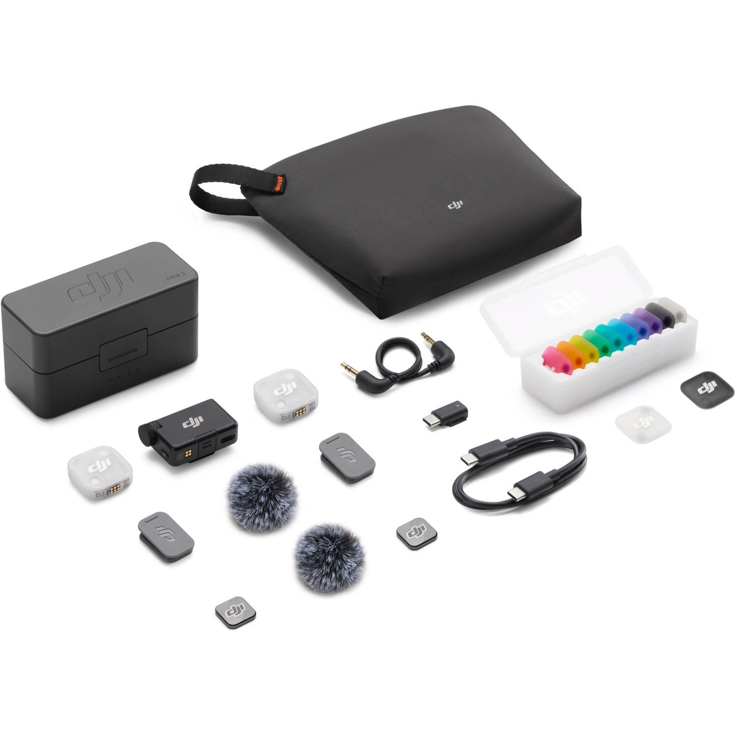 DJI Mic Mini 2 mit 2 Sendern, Empfänger und Ladeschale
