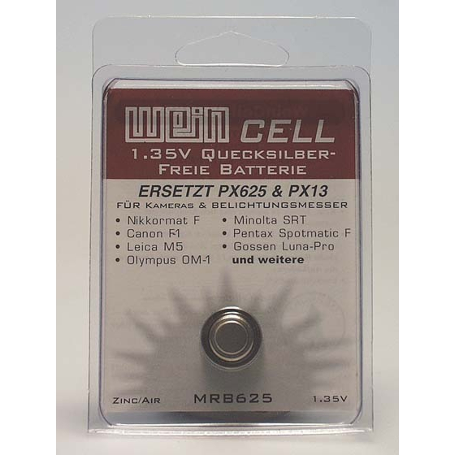 WeinCell Batterie MRB625 Knopfzelle Zink/Luft 1,35V