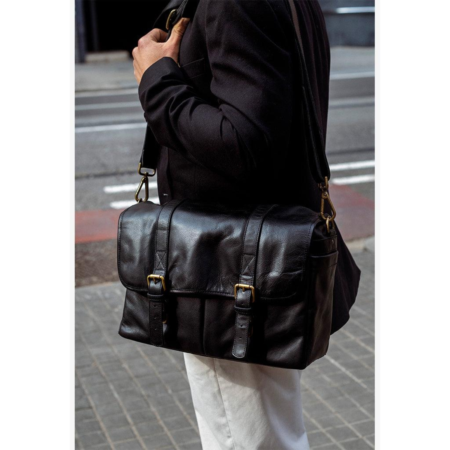 Bronkey Roma Leder Camera Bag Black