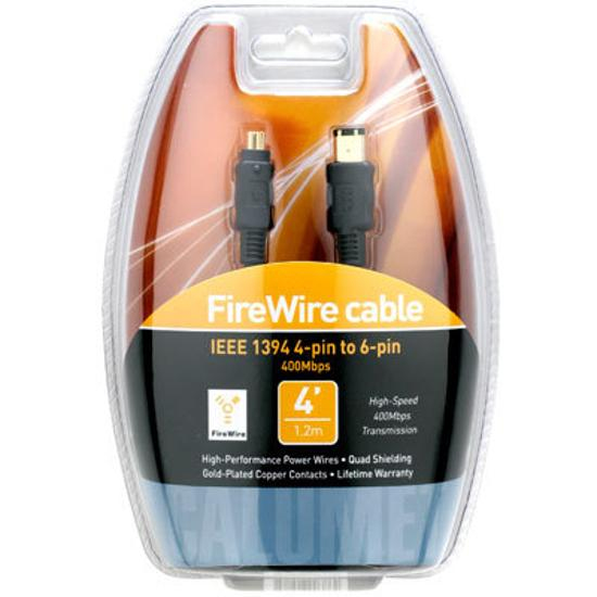 Calumet FireWire Kabel (IEEE1394) 400 Mbps 1,2 Meter (6-pin auf 4-pin)