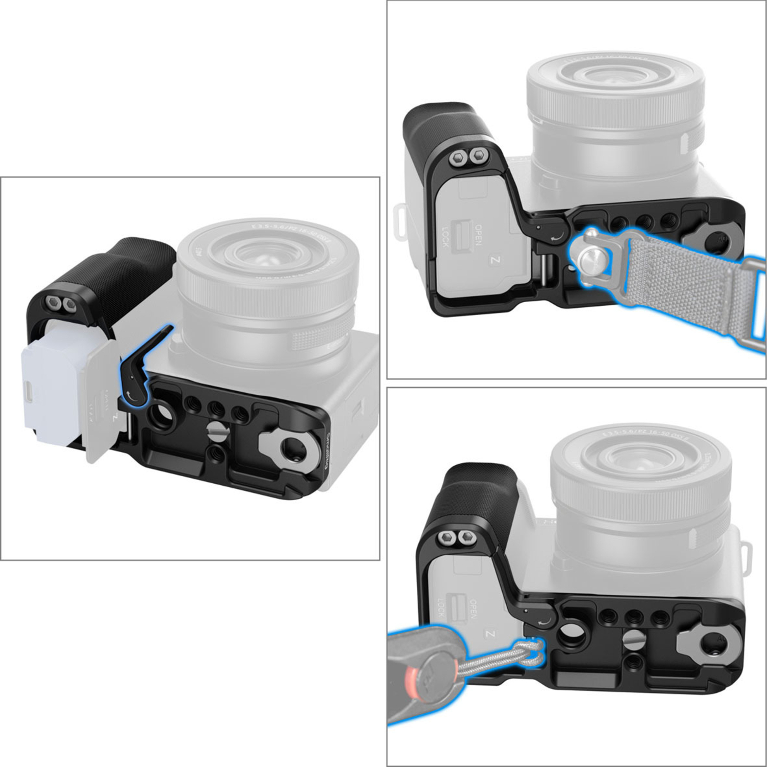 SmallRig L-förmige Montageplatte mit Handgriff 4778 für Sony ZV-E10 II
