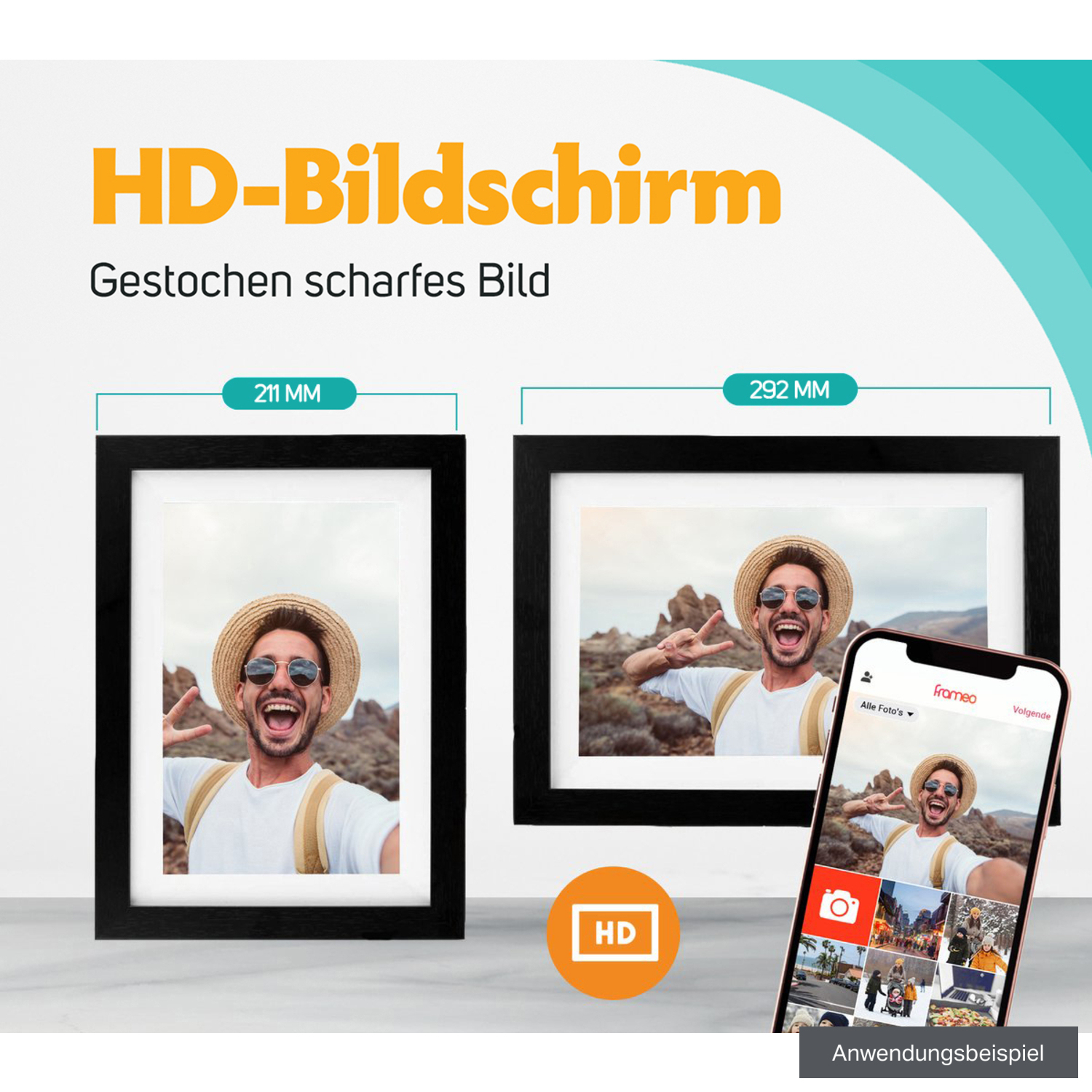 Pora&Co Digitaler Bilderrahmen WF-105T-BL 10" schwarz