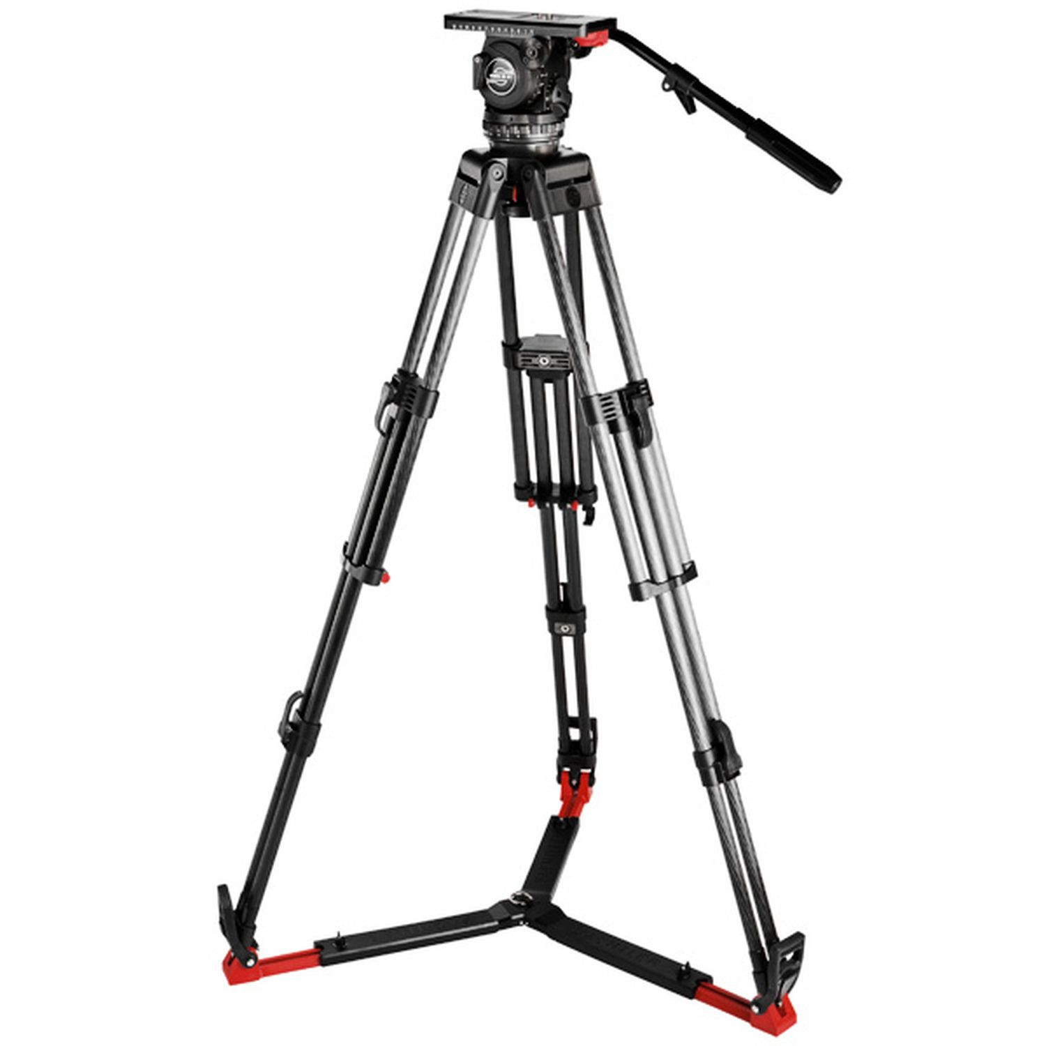 Sachtler SAC2072S1 System Video 20 Kohlefaser mit Stativkopf, ENG 2 CF Heavy-Duty-Stativ, Bodenspinne und Tasche