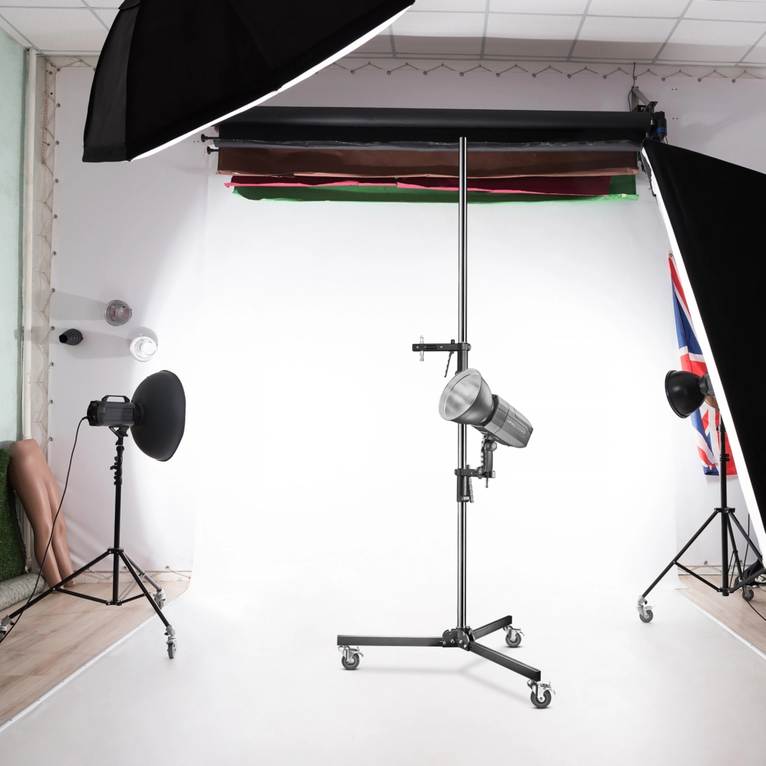 Walimex pro Rollstativ, 223cm, mit 2 Klemmhaltern