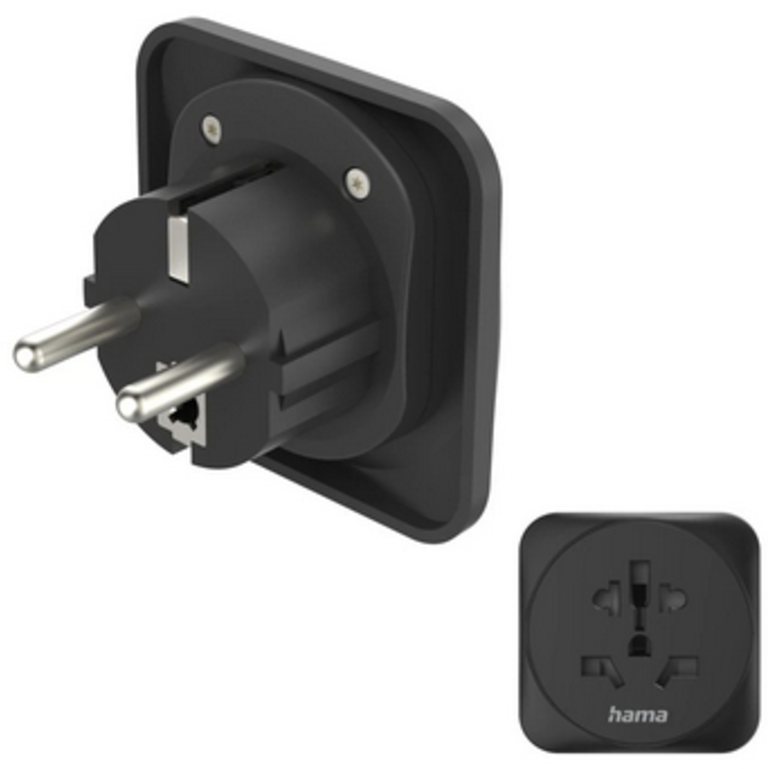 Hama Reiseadapter Typ E und F 3-polig universal Welt nach Europa schwarz 