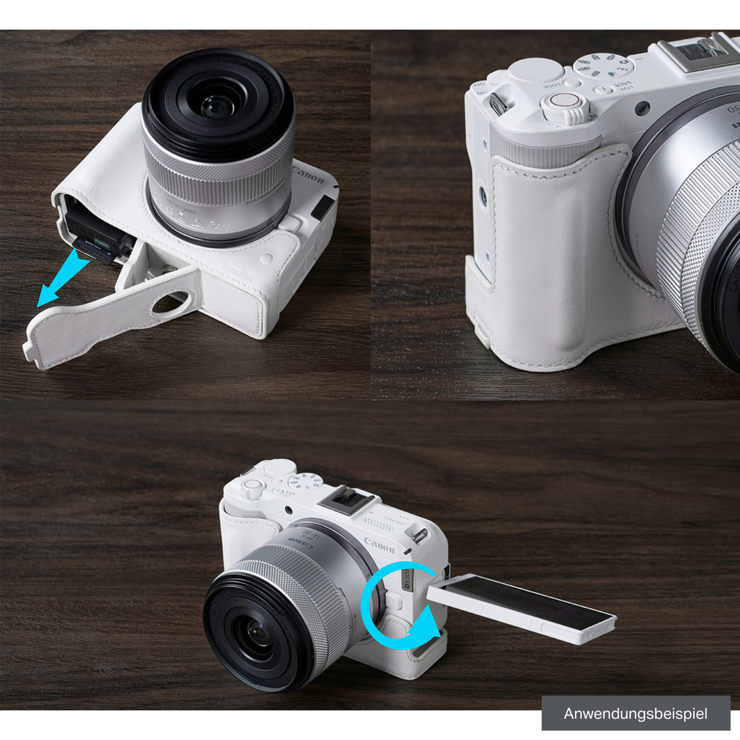 SmallRig Leder-Halbschalen-Kit 5431 weiß für Canon EOS R50 V